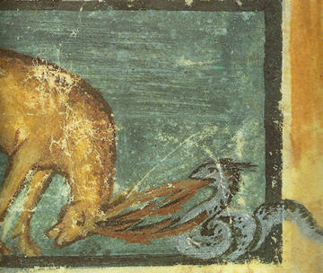 Dtail d'une illustration du Physiologus de Berne 2nd tiers du IXe sicle